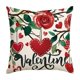 thumbnail image 2 of Funda de almohada para San Valentín | Funda decorativa de 45 x 45 cm con estampado de corazones y rosas | Funda de cojín de sofá de poliéster rojo para decoración navideña y del hogar, 2 of 6