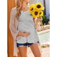 thumbnail image 3 of Weardear 3 Packs Womens Maternity Shirts Flying Short Sleeve V Neck T-Shirt Summer Empire Waist Pregnancy Tops, 3 of 6