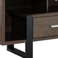 thumbnail image 6 of 60" Walnut Oak And Black Manufactured Wood Cabinet Enclosed Storage TV Stand, 6 of 9