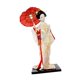 thumbnail image 3 of Estatua de geisha japonesa de 12 pulgadas, muñeca geisha asiática, muñecas kimono para mesa y hogar. Blanco y dorado, 3 of 9
