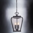 thumbnail image 4 of Urban Ambiance Luxury French Country Outdoor Pendant Light, Medium Size: 15.5"H x 9.5"W, with Mediterranean Style Elements, Soft and Simple Design, High-End Black Silk Finish and Seeded Glass, UQL1204, 4 of 8