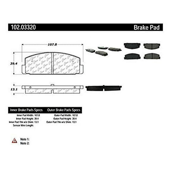 Centric Parts Disc Brake Pad P/N:102.03320