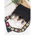 thumbnail image 6 of Deago Crochet Beach Tote Bag for Women Cute Boho Crossbody Shoulder Bag Summer Vacation Aesthetic Hippie Knit Handbag (Black), 6 of 8