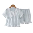 thumbnail image 4 of Toddler & Big Girls 2-Piece Short Set Cute Printed Top and Matching Shorts Comfortable Summer Outfit for Daily Play Light Blue Size 7-8 Years, 4 of 4
