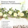 thumbnail image 4 of Lewondr Artificial Eucalyptus Garland with Flower, 2Pack 13FT Faux Floral Greenery Garlands Fake Flowers Vines, Maintenance-Free for Wedding Table Backdrop Party Centerpiece Room Decor, Champagne, 4 of 7