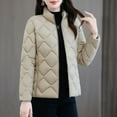 thumbnail image 5 of Lmnyox Women's Quilted Jacket Lightweight Long Sleeve Zip Up Puffer Jacket Plus Size Stand Collar Coat, 5 of 9