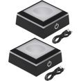 thumbnail image 1 of PATIKIL LED Light Base Non-Slip Square Display Stand, 2 Pcs LED 6 Lighting Mode Multicolor Groove Light Base for Glass Ball 3D Crystal Party Decoration, Black, 1 of 6