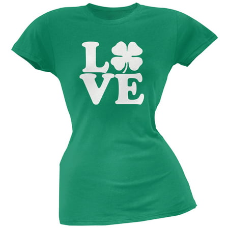 St. Patricks Day - Love Irish Shamrock Green Juniors Soft