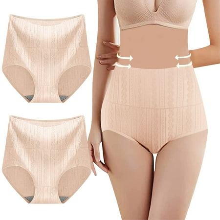Ladies Soft Brief Underwear Plus-Size Silk Seamless Mid-Waist Solid Color Cotton Breathable Dailywear Panties Lightweight Comfy Stretch Underpants