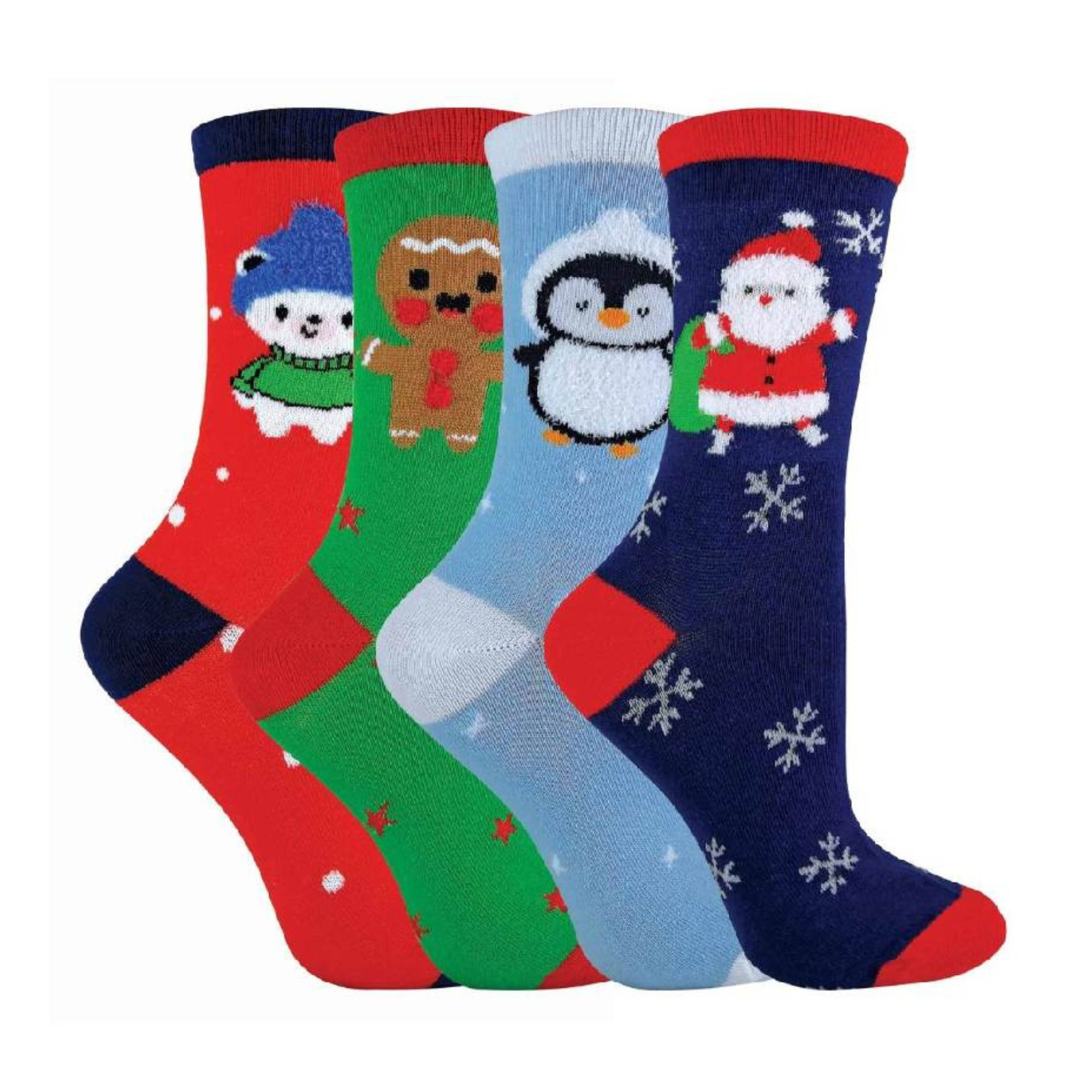 Childrens 4 Pairs Christmas Novelty Socks Cotton Rich Socks for Kids
