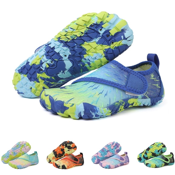 RTKFRFLM Kids Water Shoes Quick Dry Barefoot Aqua Socks for Beach and Swimming Purple 7-8 Years