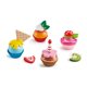 thumbnail image 1 of Juego de cocina de juguete con forma de cupcakes con 4 magdalenas de madera y cobertura, 1 of 6