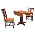 thumbnail image 4 of 36" Square Dual Drop Leaf Table with 2 San Remo Chairs in Cinnamon/Espresso - 3 Piece Set, 4 of 5
