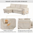 thumbnail image 2 of Modern Minimalist Polyester Sleeper Sectional Sofa 96.1Wx59.3Dx37.4H with Storage & Cup Holders, 2 of 26