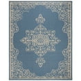 thumbnail image 4 of SAFAVIEH Beach House Harding Traditional Indoor/Outdoor Runner Rug Cream/Blue, 2' x 8', 4 of 7
