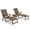 Brown, variant on Crestlive Products Espresso Outdoor Folding Patio Chaise Lounge Chair, Aluminum Recliners and Table Set