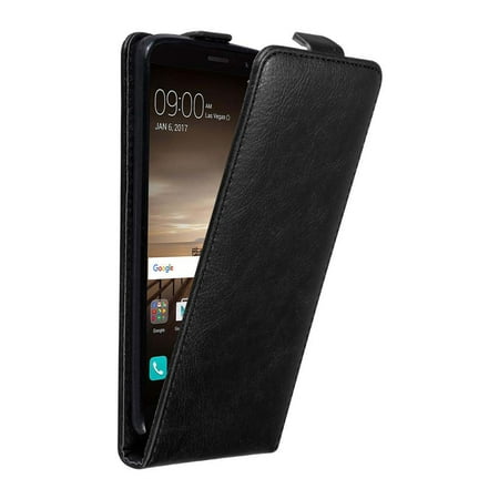 Cadorabo Case for Huawei MATE 9 in NIGHT BLACK - Protective Cover in flip design
