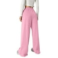 thumbnail image 3 of Grblisyd Girl's Bow Baggy Sweatpants Wide Leg Athletic Pants with Pockets Casual Drawstring Waist Back to School Trousers, 3 of 5