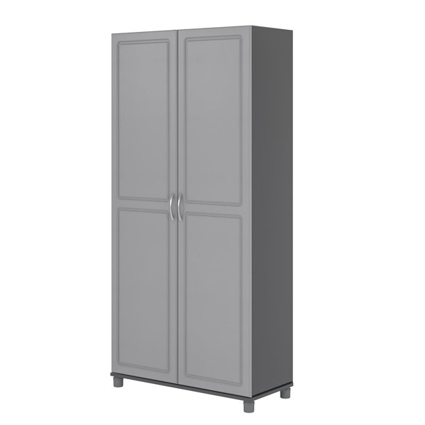 SystemBuild 35.7"W x 15.4"D x 74.3"H Utility Storage Gray