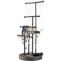 Becko US Jewelry Organizer Stand, 5-Tier Jewelry Holder for Necklaces Bracelets Earrings & Rings (Black)