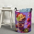 thumbnail image 6 of Sikiie Fruit Parfait Colorful Print Round Dirty Clothes Basket, Waterproof Standing Foldable Storage Basket, for Laundry Room, Bedroom, Bathroom Storage-Medium, 6 of 6
