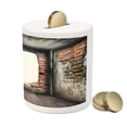 thumbnail image 3 of Modern Piggy Bank, Abondoned Grunge Old Torn Interior 4 Side Brick Walls Cracks Rugged Rusty Photo, Ceramic Coin Bank Money Box for Cash Saving, 3.6" X 3.2", Grey Redwood, by Ambesonne, 3 of 4