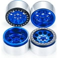thumbnail image 3 of RCLIONS 4PCS 2.2inch Beadlock Wheels 35mm RC 2.2 Aluminum Rims for AXIAL Wraith RR10 90048/90018 TRX4 1/10th RC Crawler Truck Car (Blue), 3 of 15