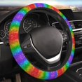 thumbnail image 5 of Susaid Glitter Rainbow Print Elastic Car Steering Wheel Cover, 15 Inches Breathable Vehicle Steer Wheel Protector, Universal for SUV, Truck, 5 of 6