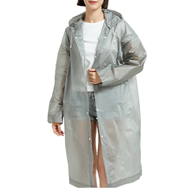 Ponchos de lluvia reutilizables, impermeables y transpirables, impermeables portátiles para mujeres y hombres, capucha ajustable, EVA de alta calidad, secado rápido, duraderos y resistentes al