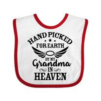 Inktastic Handpicked for Earth by My Grandma in Heaven Angel Wings Boys or Girls Baby Bib