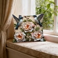 thumbnail image 4 of Qiweii Vintage floral bird printed pillow cover，faux embroidered decorative cushion cover，living room sofa home decor accessory, 4 of 6