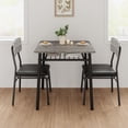 thumbnail image 2 of Garvee Small Dining Table Set for 2, 3-Piece Square Kitchen Table with 2 Upholstered Chairs, Gray, 2 of 8