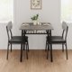 thumbnail image 2 of Mesa de comedor para 2 con estante de almacenamiento, mesa pequeña para cocina con estructura metálica, mesa cuadrada con 2 sillas tapizadas, juego de comedor de 3 piezas para espacios pequeños, 2 of 7