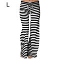 thumbnail image 2 of Sonducket Pantalones Pantalones de algodón de pierna ancha a rayas Pantalones de baile de yoga sueltos Prendas para la parte inferior del cuerpo Negro L Sonducket AP001985-08, 2 of 6