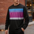 thumbnail image 2 of XIAOCHA Men's Stripe Color Block Pullover Sweatshirt Relaxed Fit Outdoor Sweatshirts, 2 of 4