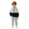 thumbnail image 2 of CONZONE Toddler Boys Outfits 2 Piece Patchwork Long Sleeve Zip Up Hoodies Jogger Pants Set Soft Fall Winter Clothes for Kids, 2 of 4