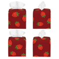 thumbnail image 2 of Fotbe Strawberry Porta Pañuelos Decorativo de Cuero, Caja Cuadrada Moderna para Pañuelos Faciales, Organizador y Dispensador 5x5x5'', 2 of 7