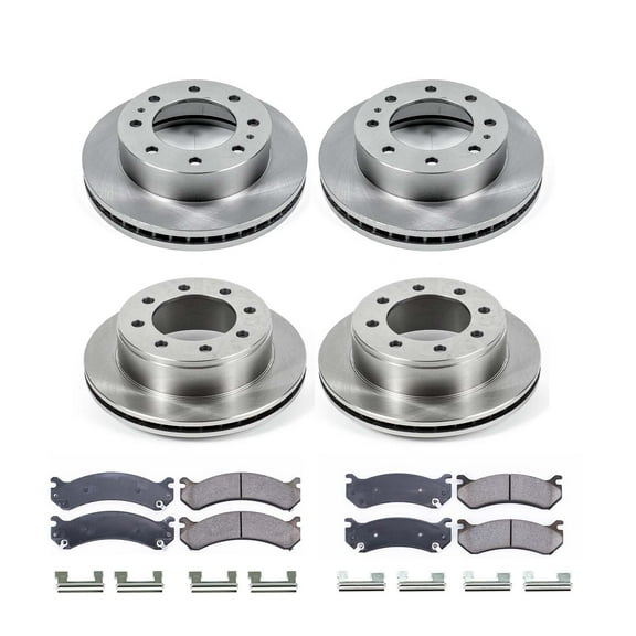 Ultimate Brakes Front and Rear Ceramic Brake Pad and Rotor Kit with Hardware WM80988