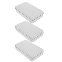 Homoyoyo Cookie Containers Tinplate Container White 3Pcs 7.1x4.3x1.6in