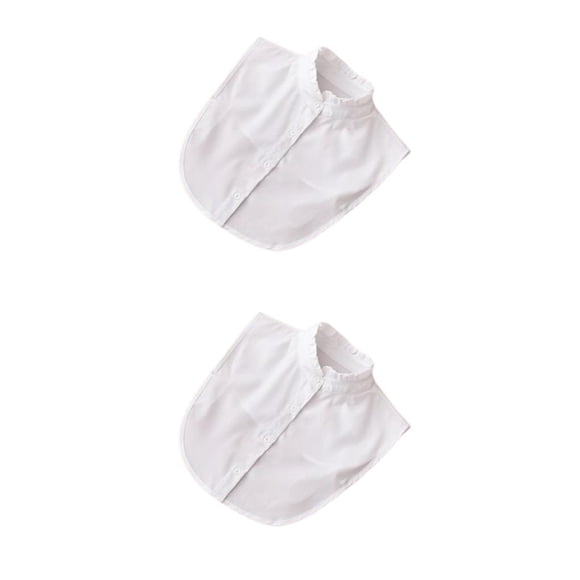 Minnieouse Mujeres diseño simple cuello falso niñas Formal chifón falso media camisa desmontable solapa ropa decoración soporte blanco Soporte blanco 2Conjunto