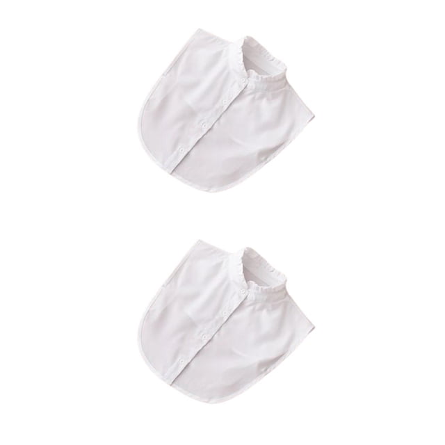 Minnieouse Mujeres diseño simple cuello falso niñas Formal chifón falso media camisa desmontable solapa ropa decoración soporte blanco Soporte blanco 2Conjunto