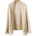 thumbnail image 2 of Women's Lightweight Cardigan Open Front Shawl Wrap Winter Warm Poncho Cape Soft Scarf Beige One Size, 2 of 4