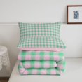 thumbnail image 5 of Manfei Classic Plaid Full Size Comforter Sets,Vintage Checkered Bedding Comforter Set,Pink Green,Pink Reversible,3-Piece,1 Comforter and 2 Pillowcases,3-Piece,1 Comforter and 2 Pillowcases, 5 of 7