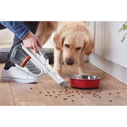 BLACK+DECKER Cordless Handheld Vacuum, AdvancedClean+, with XL Crevice Tool and Dust Bin, White, HHVK320J10