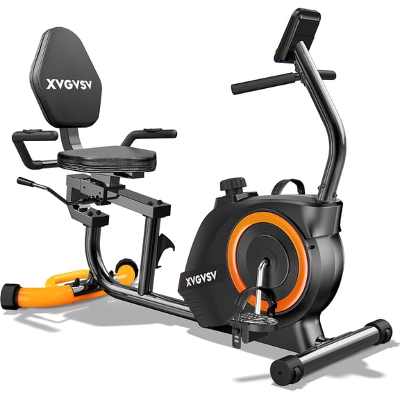 Recumbent Exercise Bike for Home, Stationary Bikes for Seniors & Adults, Quiet, 16-Level Resistance, Adjustable Seat, 400LB Support, Pulse Sensors & LCD Display