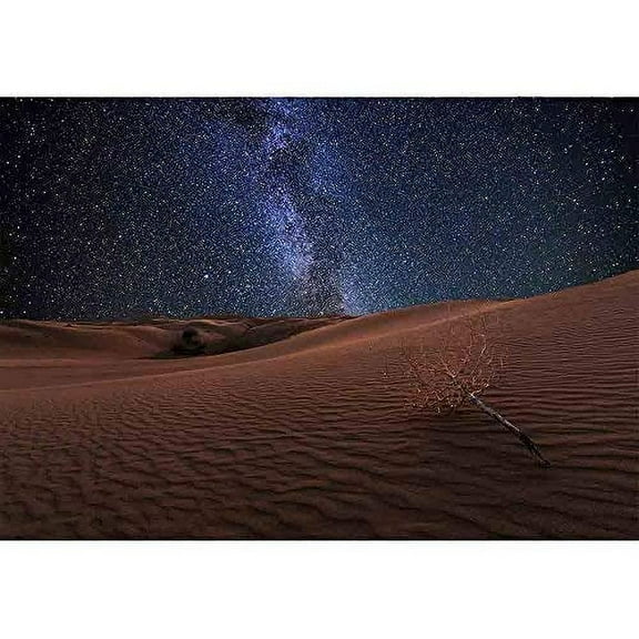 wall26 - Amazing Views of The Gobi Desert Under The Night Starry Sky - Removable Wall Mural | Self-Adhesive Large Wallpaper - 100x144 inches