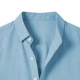 thumbnail image 6 of Miqool Men's Linen Shirts Casual Button Down Short Sleeve Shirts Summer Beach Shirt Vacation Wedding Shirt(Light Blue, XXL), 6 of 6