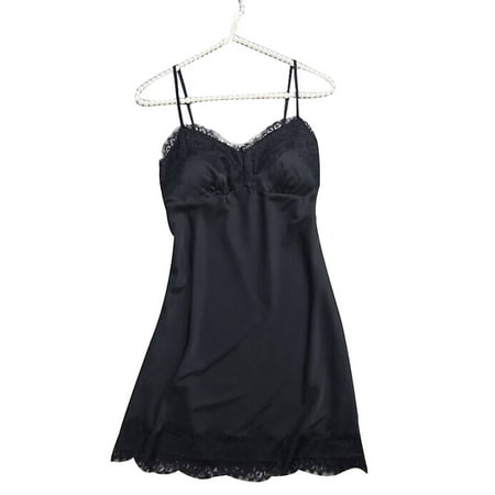 

LAPA Sexy Lingerie Lace Dress Women V Neck Satin Babydoll Sleepwear