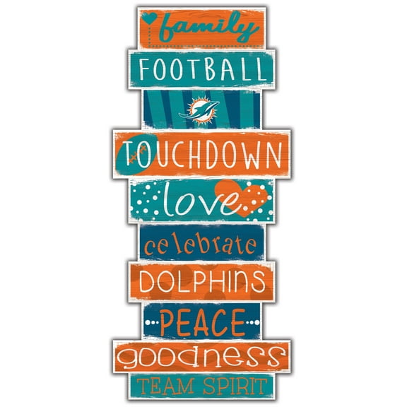 Miami Dolphins 5'' x 24'' Celebrations Stack Sign
