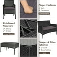 thumbnail image 4 of Gymax 8PCS Outdoor Furniture Set Patio Rattan Conversation Set w/ Grey & Off White Cushion, 4 of 5
